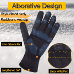 Winter Gloves Waterproof Gloves Cycling Gloves Bike Gloves Biking Gloves Driving Gloves Riding Gloves Touchscreen Gloves Snow Gloves Ski Gloves Bicycle Gloves for Men Women (Black, XXL) - Image 3