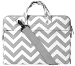 Chevron Style Fabric Laptop Sleeve Case Cover Bag with Shoulder Strap for 13-13.3 Inch Macbook Pro, Macbook Air, Notebook Computer, Hot Blue