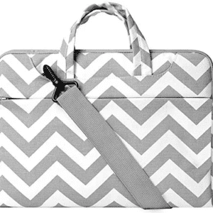 Chevron Style Fabric Laptop Sleeve Case Cover Bag with Shoulder Strap for 13-13.3 Inch Macbook Pro, Macbook Air, Notebook Computer, Hot Blue