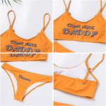 Women'S 2Pcs Come Here Yes Daddy Please Printed Bikini Swimsuit Bathing Suit Padded Bra Top Panty Set Swimwear - Image 6