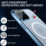 Case for Iphone12 Pro Max, Compatible with Magsafe 360 Degree Full Body Protection Case Magnetic Attraction Metal Bumper+Front Glass+Pc Back Cover for Iphone 12 Pro Max (6.7 Inch) (Blue) - Image 6