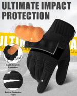 Motorcycle Gloves for Men Women, Touchscreen Riding Motorcycle Gloves with TPR Palm Pad and Hard Knuckles (Tips: Gloves Run Small, Please Choose One or Two Sizes Larger than Usual Size) - Image 2