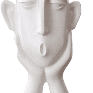 Resin Figure Statue for Home Decoration,Resin Sculpture Statue, Family Human Head Design Succulents Plant Pot,Resin Face Pot for Indoor and Outdoor (Ivory, 10.4Inch Tall)