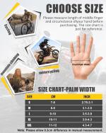 Motorcycle Gloves for Men Women, Touchscreen Riding Motorcycle Gloves with TPR Palm Pad and Hard Knuckles (Tips: Gloves Run Small, Please Choose One or Two Sizes Larger than Usual Size) - Image 6