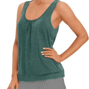 Workout Tops for Women Yoga Tank Top Loose Fit Racerback Tops Sleeveless round Neck Athletic Tank Top