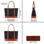 Woman Laptop Tote Bag,Usb Teacher Bag Large Work Bag Purse Fits 17.3 in Laptop,Lightweight Waterproof Computer Shoulder/Messenger Bag(Ablack) - Image 7