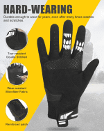 Motorcycle Gloves for Men Women, Touchscreen Riding Motorcycle Gloves with TPR Palm Pad and Hard Knuckles (Tips: Gloves Run Small, Please Choose One or Two Sizes Larger than Usual Size) - Image 3