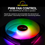 ARGB Fans,120Mm Case Fan,Addressable RGB High Performance PC Fan,4Pin PWM with 3Pin ARGB SYNC (WY-02S, Red, 1) - Image 7