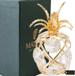 24K Gold Plated Clear Crystal Studded Mini Pineapple Ornament – Elegant Tabletop Showpiece for Home Décor Unique Gift for Mom, Grandma, Wife, Aunt – Mothers Day, Thanksgiving, Holiday Present