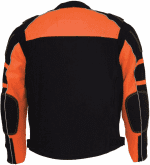 Men'S Motorcycle Black/Orange MESH Riding Jacket W/Removable RAIN Jacket Liner (XL Regular) - Image 2