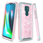 Moto G Play 2021 Case,  Graphic Design Shockproof Impact Resistant Protective Full-Body Rugged Clear Hybrid Bumper Case for Moto G Play 2021 (Pink Shell)