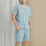 Mens Cotton Pajama Set Short Sleeve, Button down Pajama Set for Men Lightweight Men'S Sleepwear - Image 6