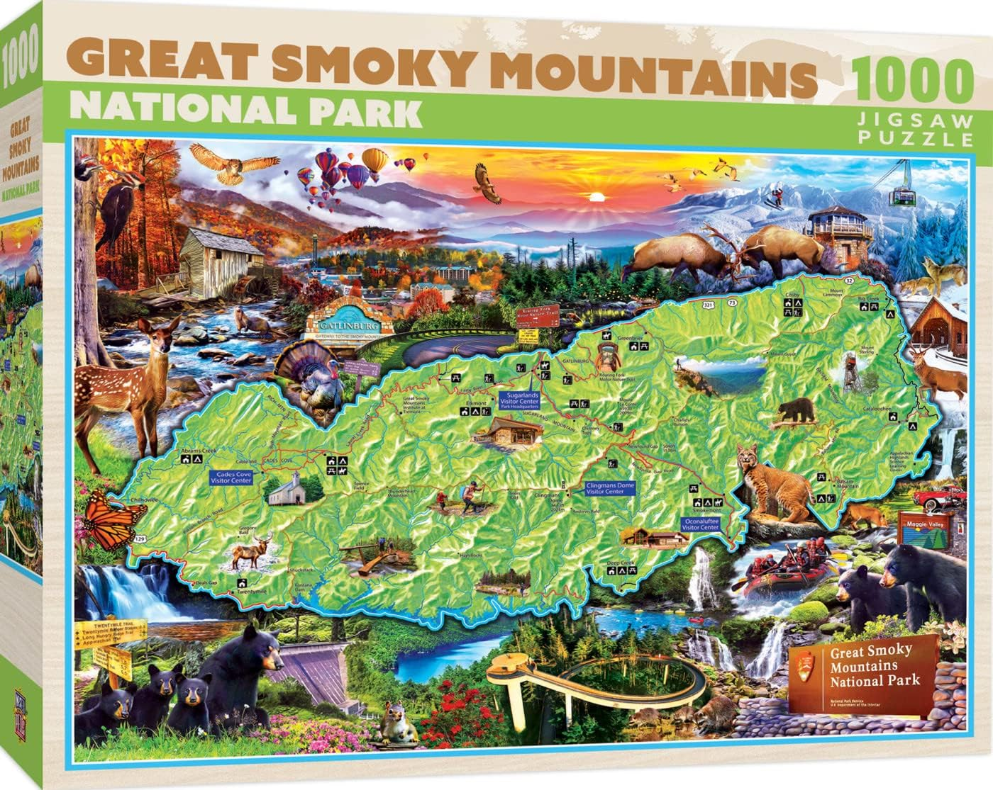 4763298e25793095850d71b92d1dfb91.png '- 1000 Piece Jigsaw Puzzle, Great Smoky Mountains National Park, Fun for Adults, Family, Kids 19.25"X26.75" - Image 1