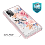 Samsung Galaxy S21 plus 5G Case,  Graphic Design Shockproof Impact Resistant Protective Full-Body Rugged Clear Hybrid Bumper Case for Samsung Galaxy S21 plus 5G (Pink Flower) - Image 2