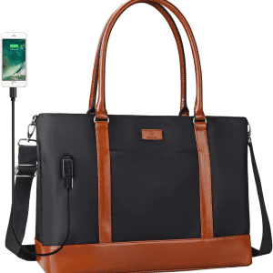 Woman Laptop Tote Bag,Usb Teacher Bag Large Work Bag Purse Fits 17.3 in Laptop,Lightweight Waterproof Computer Shoulder/Messenger Bag(Ablack)