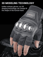 Mens Half Finger Motorcycle Gloves Touchscreen with Hard Knuckle for Adult Sports Motorbike BMX ATV MTB Motocross Riding Driving Cycling Biker Moto Racing Gloves (Green,Medium) - Image 4