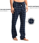 Mens Tall Pajama Pants 30/32/34/36/38 Long Inseam Plaid Lounge Pants Sleepwear Pajama Bottoms 100% Cotton - Image 2