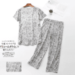 Womens Cotton Pajama Sets Short Sleeve Top with Capri Pants 2 Piece Sets for Women Summer Pajamas Lounge Set - Image 9