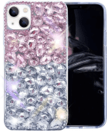 Compatible with Iphone 14 Case for Women Girls 3D Glitter Sparkle Bling Case Luxury Shiny Crystal Rhinestone Diamond Bumper Clear Gems Cute Glitter Case for Iphone 14，Purple - Image 15