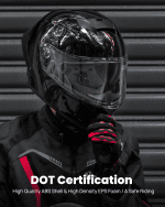 Motorcycle Helmets Modular Full Face Moped Helmet Flip up Dual Visor for Adult DOT WS202 (Gloss Black, Small) - Image 7