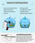 DOT Certified Children Electric Motorcycle Cat Ears Helmet, Kids Retro Scooter Bike ATV Open Face 3/4 Half Helmets with Sun Visor, Boys Girls Street Vespa Cruiser Moped Four Seasons Helmet - Image 7