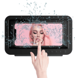 Shower Phone Holder Waterproof Shower Case Bathroom Case for Phone anti Fog Touch Screen 360° Rotation Compatible with Mobile Phones under 7 Inches (Black)
