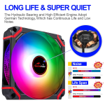 ARGB Fans,120Mm Case Fan,Addressable RGB High Performance PC Fan,4Pin PWM with 3Pin ARGB SYNC (WY-02S, Red, 1) - Image 2