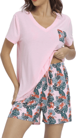 Women'S V-Neck Pajama Sets Funny Red Wine Glass Sleepwear Summer Short Sexy Nighty - Image 2