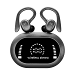 Electronics Gadgets  Wireless Bluetooth Earphone Large Digital Display Screen Light with Sports Touch- Type-C Bluetooth Earphone Bluetooth 5.3 A284 Black Free Size - Image 3