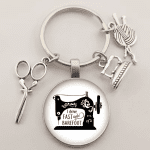 Vintage Sewing Machine Keychain Scissors Keychain Glass round Art Picture Keychain Handmade Jewelry Gift - Image 18