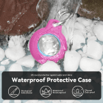 Upgrade Waterproof Airtag Holder 4 Pack with Apple Airtag Keychain, Hard PC Air Tag Case, Shockproof and Scratchproof Air Tag Holder, Airtags Accessories for Apple Tag - Black+White+Grey+Rose Red - Image 3