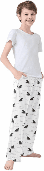 Boys Pajama Pants Shark Fin Lounge Pants Super Soft Pajama Bottoms with Pockets, L - Image 7