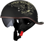 Hat Half Helmet - Retro Street Adult Men & Women Open Face Helmet - Moped & Street Bike DOT Approved