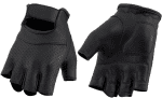 MG7780 Women'S Black Leather Perforated Fingerless Motorcycle Gloves - Gel Padded Palm Biker Gloves - 2X-Large