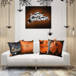 Halloween Decoration, Set of 4 Halloween Pillow Covers 18 X 18 Inch Spirder Web Jack-O-Lantern Cushion Covers for Halloween (Inserts Are Not Include) - Image 3