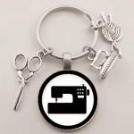 Vintage Sewing Machine Keychain Scissors Keychain Glass round Art Picture Keychain Handmade Jewelry Gift - Image 20