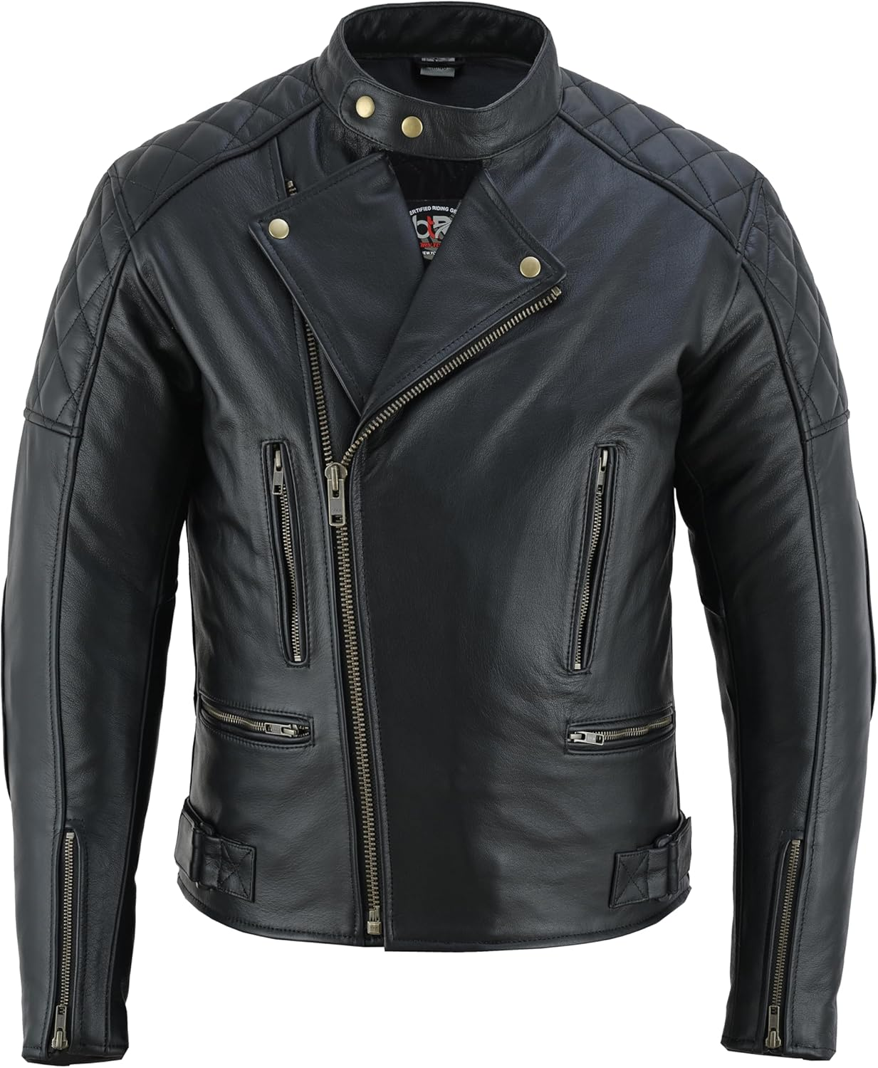 717bf7cd60c26b3dc3f7b7edea8d2f94.png Men'S Motorcycle Motorbike Premium Quality Leather Jacket Distress Zip up CE Approved Protection Jacket New - Image 1