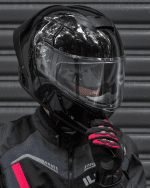 Motorcycle Helmets Modular Full Face Moped Helmet Flip up Dual Visor for Adult DOT WS202 (Gloss Black, Small) - Image 9