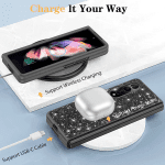 Samsung Galaxy Z Fold 3 Case, Ultra-Thin Sparkling Bling Glitter PC Hard Phone Case Protective Cover for Samsung Galaxy Z Fold 3 5G, Black - Image 4