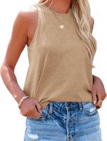 Womens High Neck Cami Tank Tops Basic Sleeveless Shirt Top Slim Knit Racerback Blouses