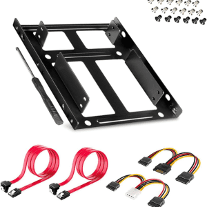Dual SSD/HDD Metal Mounting Bracket Kit 2.5 to 3.5, Convert Any 2.5 Inch Solid State Drive/Hdd into One 3.5 Inch Drive Bay