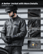 Motorcycle Real Leather Jacket for Men Genuine Cowhide Riding Biker CE Armored Jacket with Removable Thermal Liner JL1 - Image 4