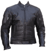 Men'S Black Leather Motorcycle Racing Jacket, Large - Image 2