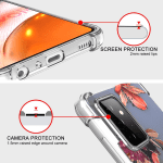 Phone Design for Samsung Galaxy A72 Case, Clear Flexible Soft Rubber Slim TPU Cover, Purple Flower - Image 3