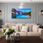 Wall Art Lake Mountain Landscape Picture Print Canvas Wall Art Modern Artwork for Home Decor Stretched and Ready to Hang,2.5Cm Thick,Waterproof Artwork - Image 4