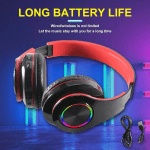 Foldable Lightweight Adjustable Wireless Bluetooth Headphones with Built-In Mic, Portable Headphone for Kids and Adults - Image 5