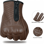 Full Finger Leather Motorcycle Gloves for Men & Women Touch Screen Gloves Premium Street Motorcycle Durable Protective Cruiser Biker Gel Leather Motorbike Gloves - Image 5