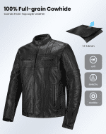 Motorcycle Real Leather Jacket for Men Genuine Cowhide Riding Biker CE Armored Jacket with Removable Thermal Liner JL1 - Image 2