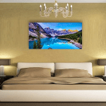 Wall Art Lake Mountain Landscape Picture Print Canvas Wall Art Modern Artwork for Home Decor Stretched and Ready to Hang,2.5Cm Thick,Waterproof Artwork - Image 5