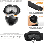 Motorcycle Goggles, Windproof Dirt Bike Helmet Riding Goggles with Removable Face Mask, Motorcycle Accessories (Transparent) - Image 4